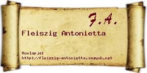 Fleiszig Antonietta névjegykártya
